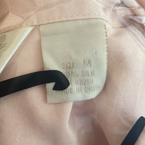 Vintage Peter Martin Button Up Silk Blouse Peach Pink Medium - Picture 7 of 8